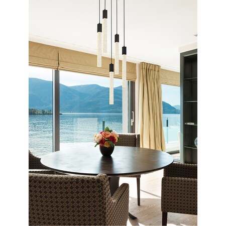 Elegant Lighting Weston 5 Lights Pendant In Black, 752453 2066D16BK